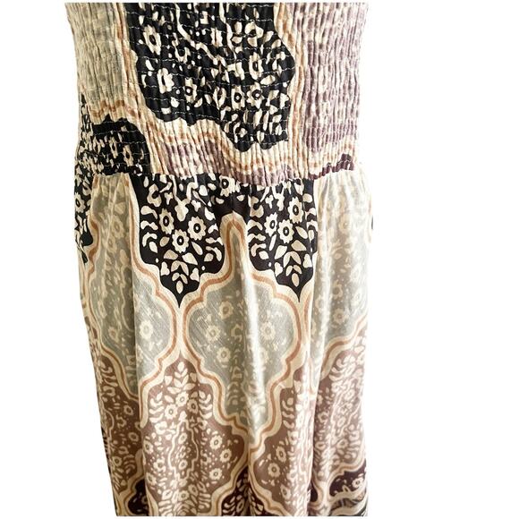 Soft Surroundings Midi Knit Smocked Dress Petite XL Asymmetrical Hem Multicolor - Picture 6 of 16